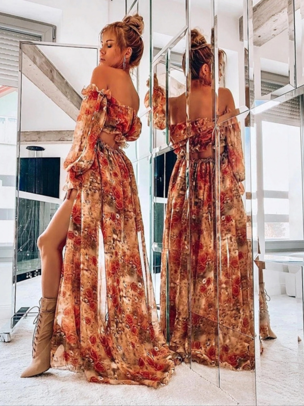Joanna Muzyk Atelier Floral Off-Shoulder Maxi Dress MIMI BOUTIQUE - Picture 8 of 10